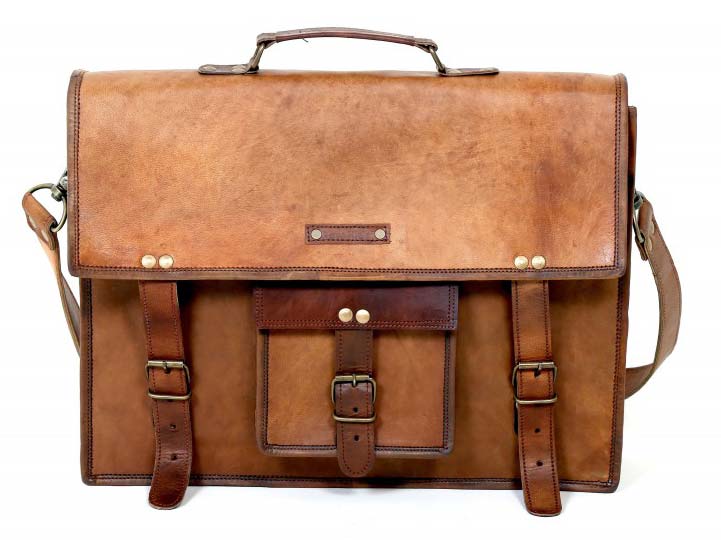 rustic leather briefcase