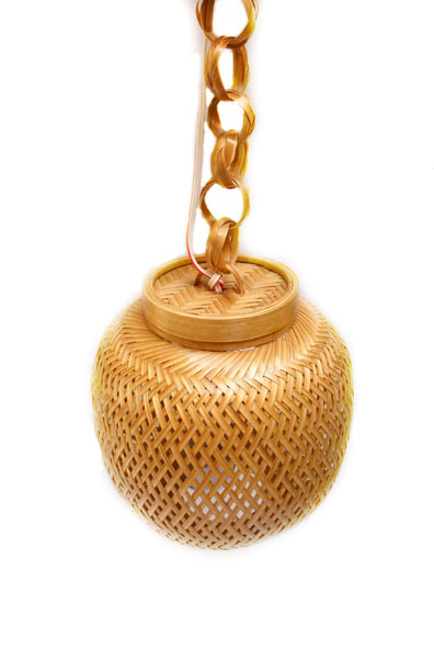 Bamboo hanging lamp globe shape handmade product