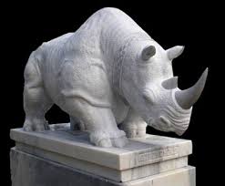 Stone Rhino Sculpture