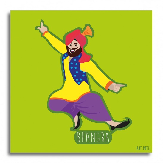 Bhangra Canvas Wall Hanging