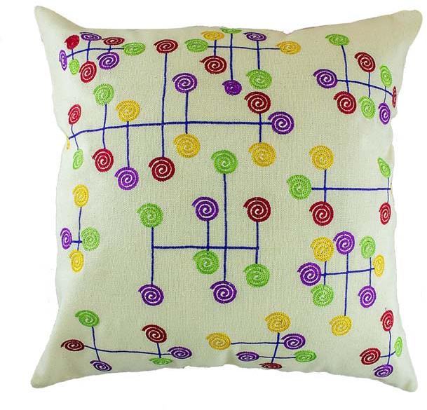 Embroidered Modern Art Cushion Cover