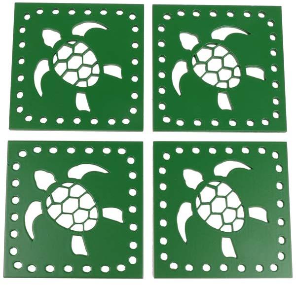 Green Nature Turtle Coasters