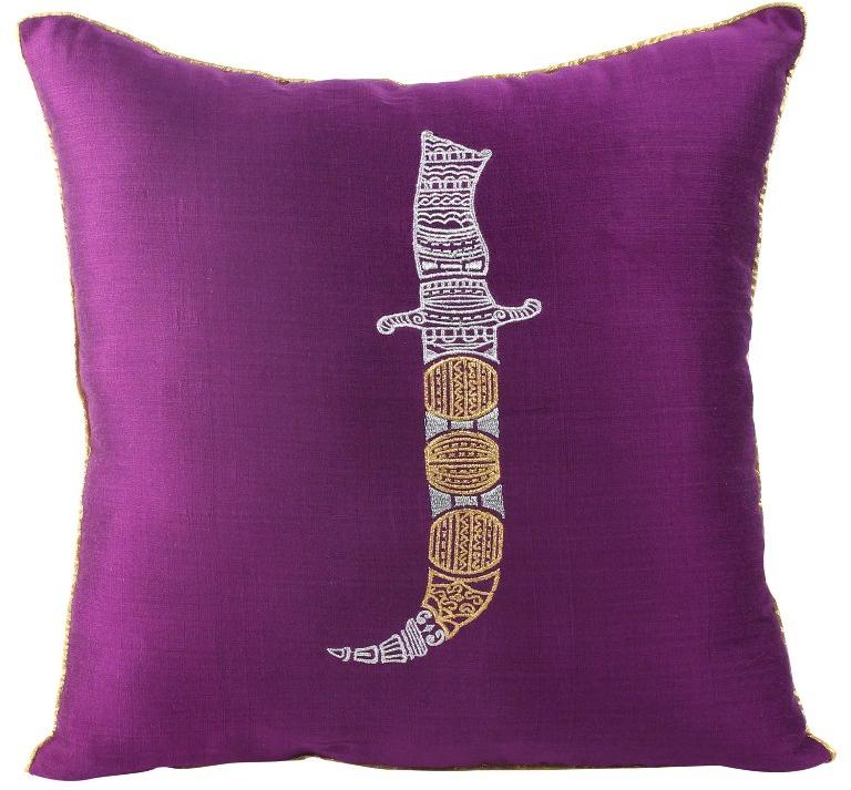 Zari Embroidered Classy Sword Cushion Cover