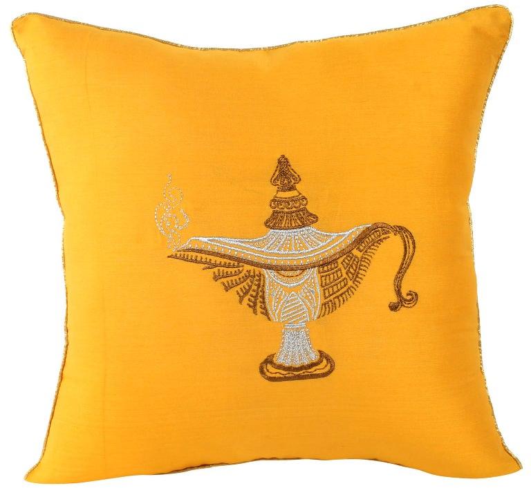 Zari Embroidered Elegant Lamp Design Cushion Cover