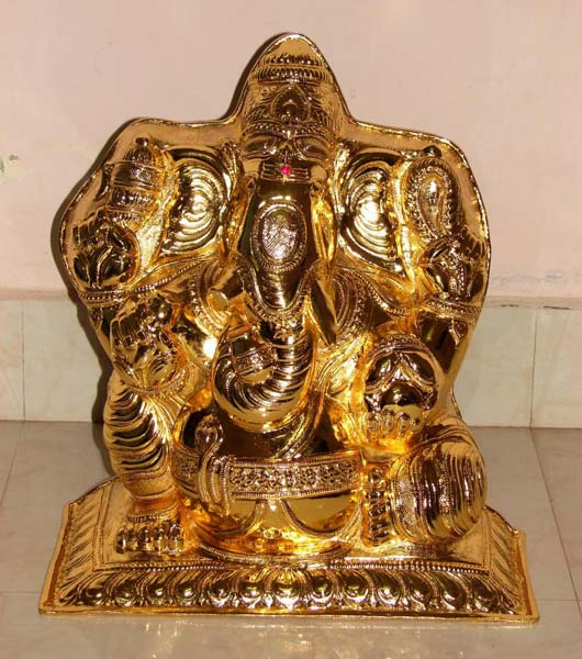 Gold Plated Ganesha Statue