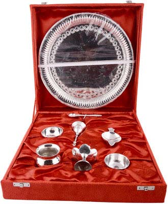 Silver Plated Puja Set