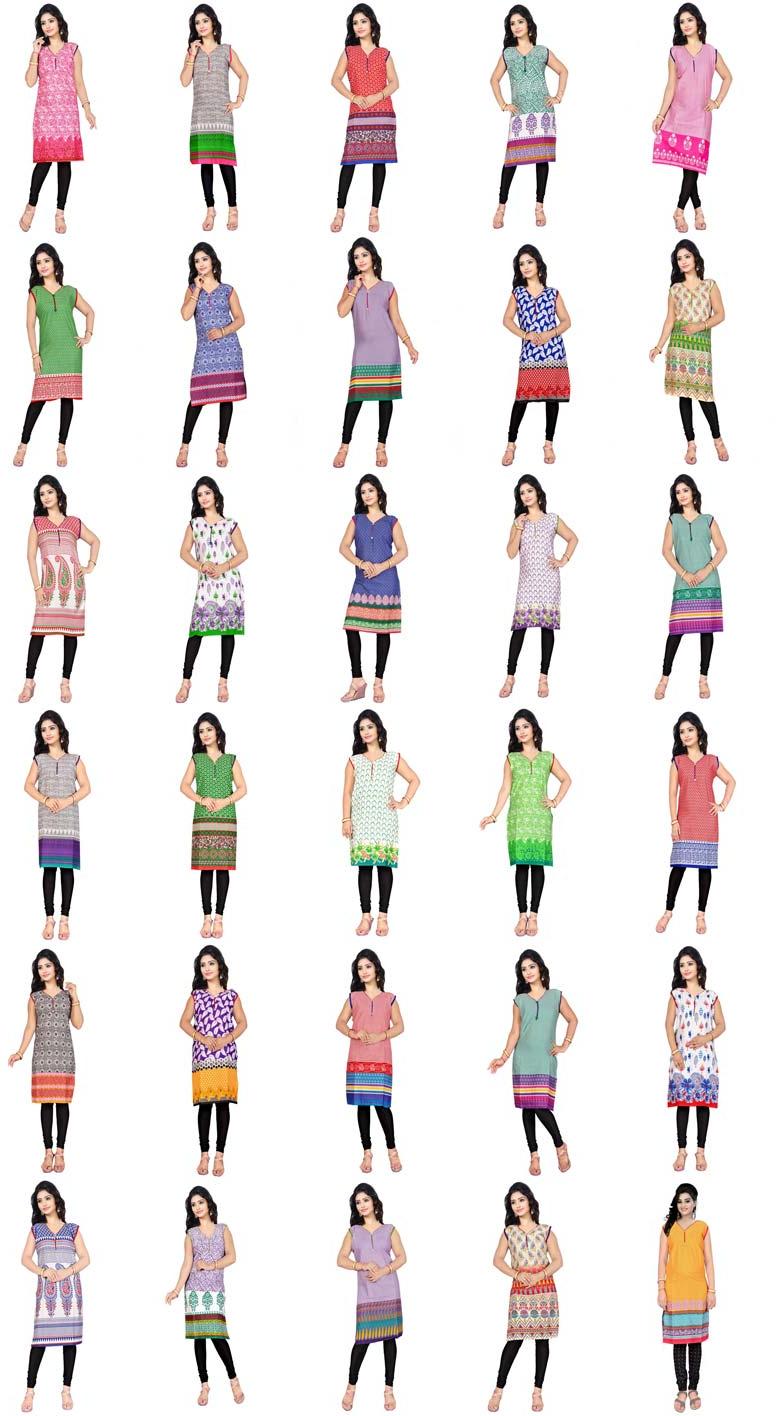 Cotton Kurtis, Color : Multi