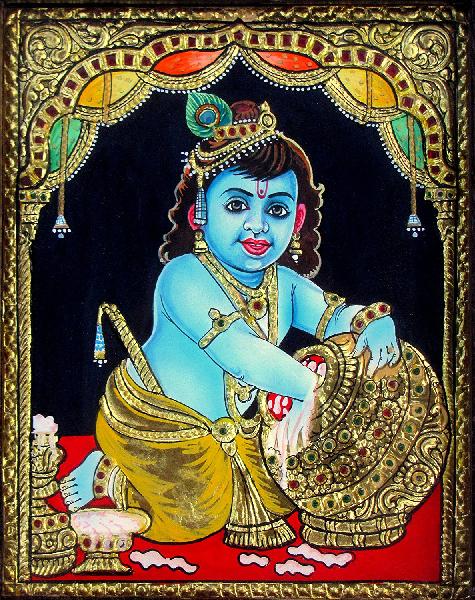 Krishna Tanjore Paintings - Bose Handicrafts, Chennai, Tamil Nadu
