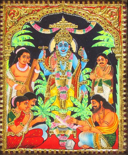 Satyanarayana Swamy Tanjore Paintings - Bose Handicrafts, Chennai, Tamil  Nadu