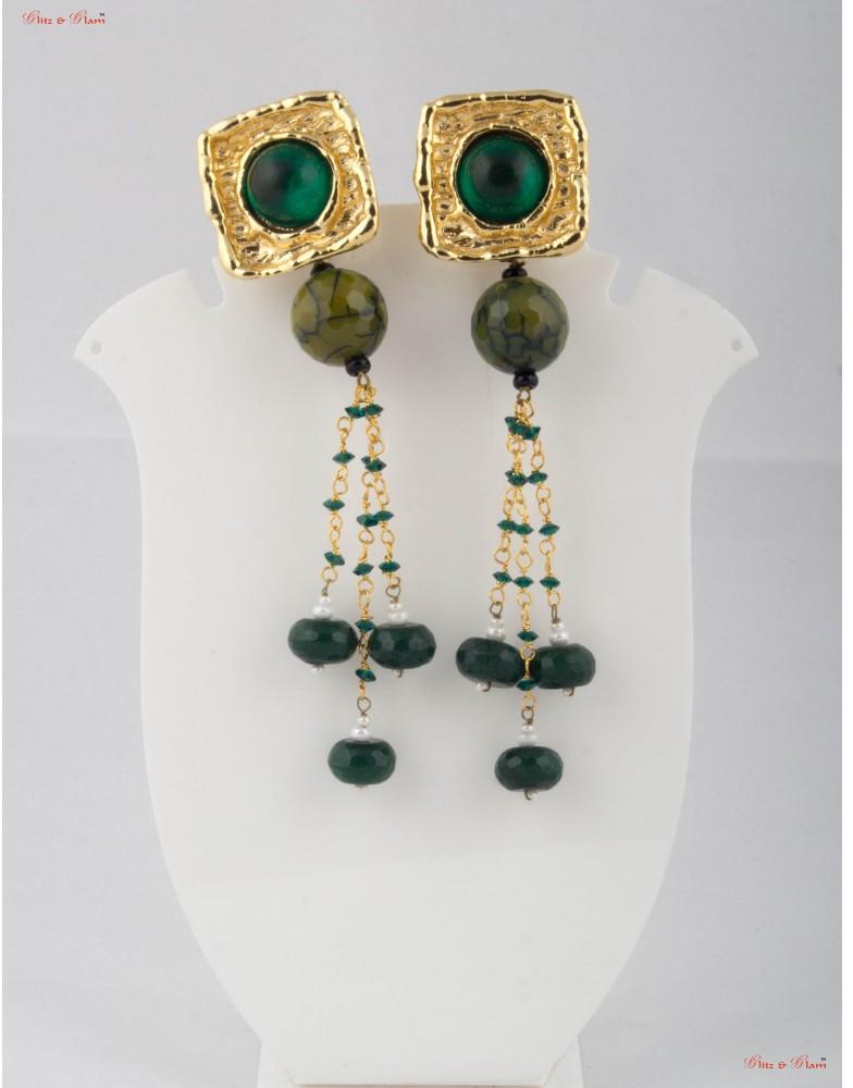 Fashion Jewellery Earrings - The apple green Garnet