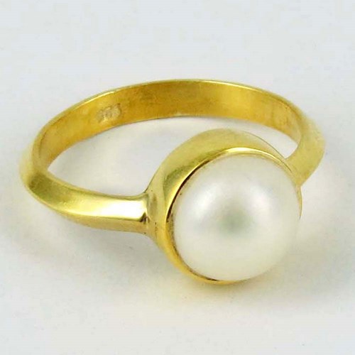 Sterling Silver Rings Elegance Pearl Gold Plated