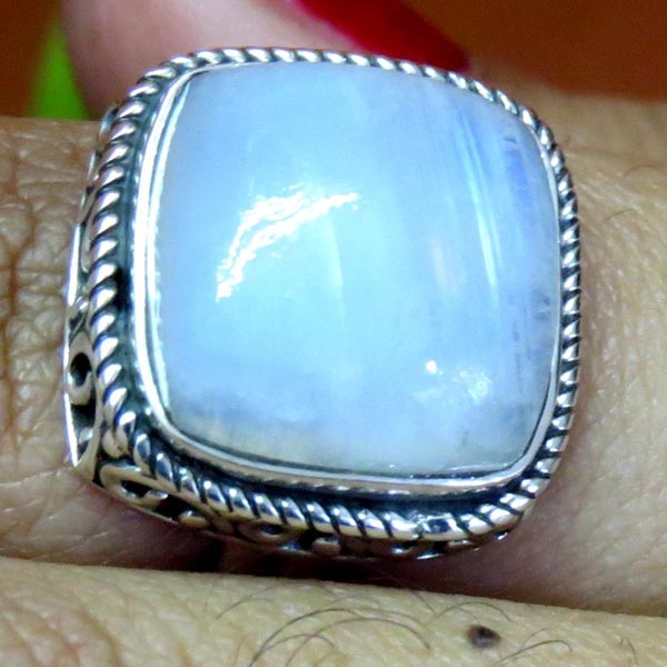  rainbow stone Rings, Gemstone Size : 6.0 US