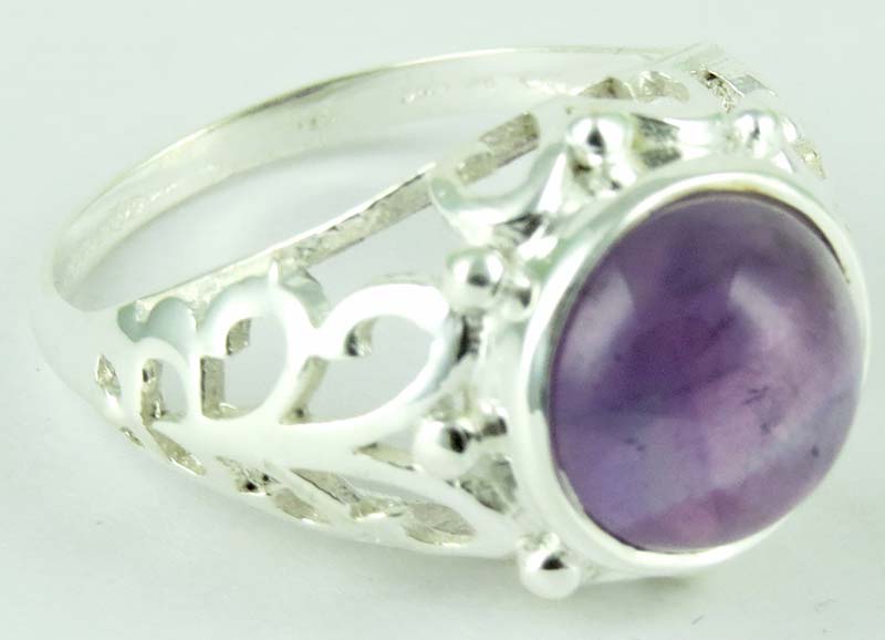 Secret Purple Amethyst Sterling Silver Ring
