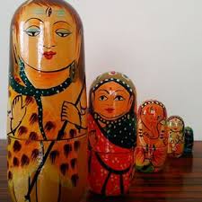 Wooden Shiv Russian Dolls