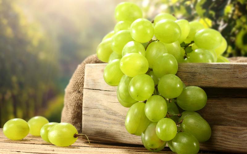 fresh green grapes