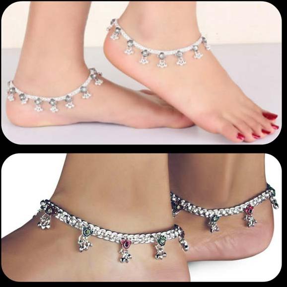 Silver anklets