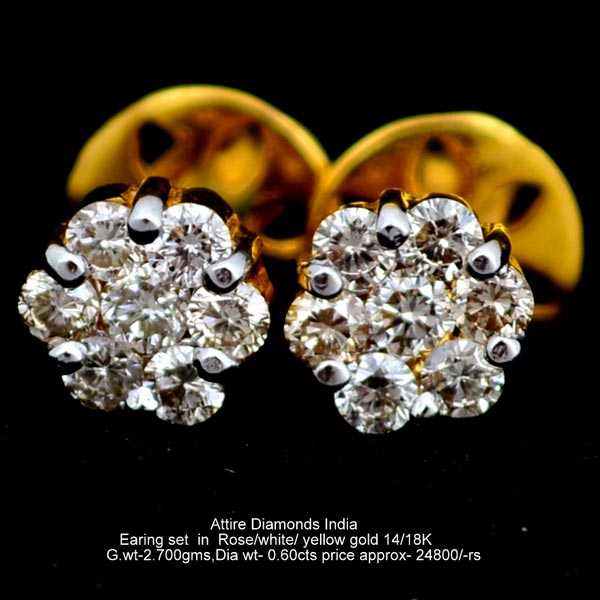 Non Polished Diamond Earrings, Occasion : Engagement, Party