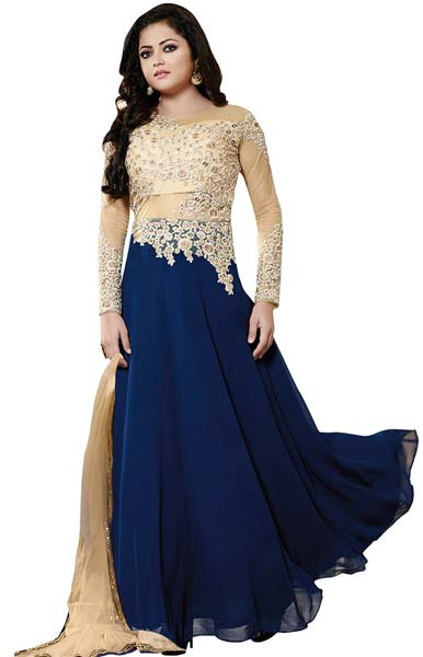 Embroidery Work Semi Stitched Anarkali Suit