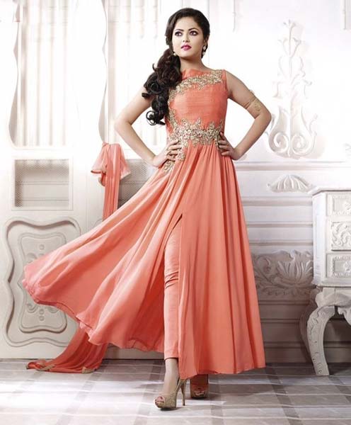 D1080 Semi Stitched Anarkali Type Suit