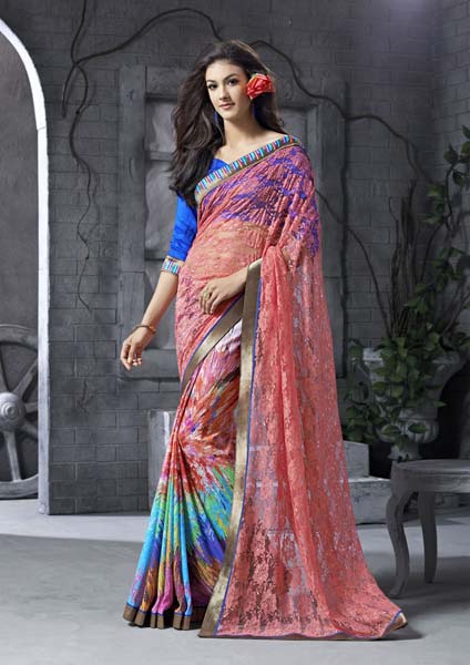 Digital Printed Multi Colour Party Wear Saree