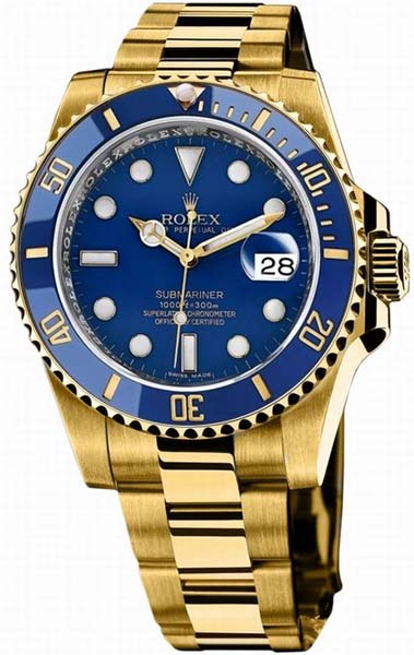 Rolex Submariner Mens Blue Wrist Watch