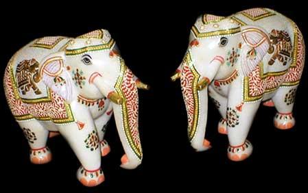 Marble Elephant Statue