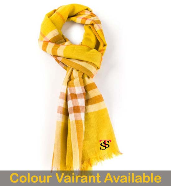 Cashmere Check Stoles, Color : Yellow