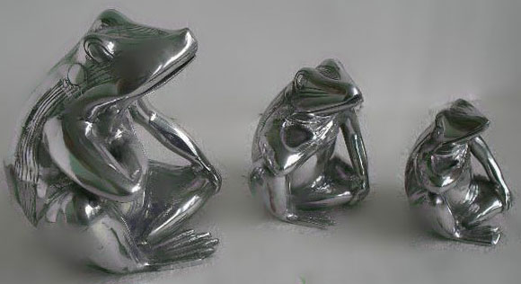 Aluminium Frog Sculpture - (3199)