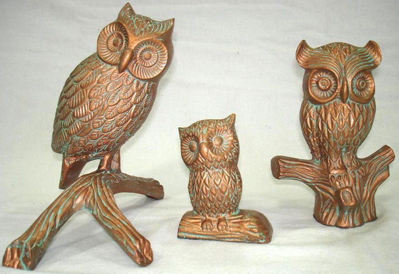 Aluminium Owl Sculpture - Item Code : 3349
