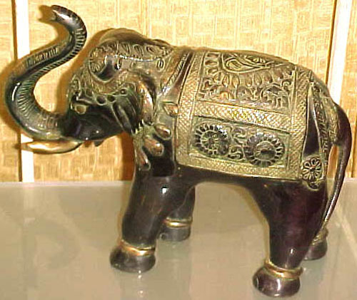 Brass Elephant Sculpture - (3344)
