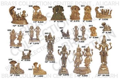Brasa collection Brass Vishnu Laxmi Statue, for Home Decoration, Temple, Worship, Style : Classical