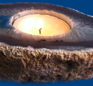 AGATE THICK SLAB TEALIGHT CANDLE HOLDER