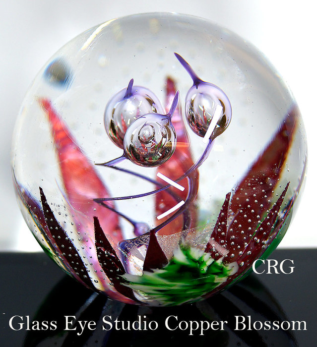 GLASS EYE STUDIO COPPER BLOSSOM PAPERWEIGHT