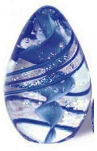 GLASS EYE STUDIO DICHROIC SERIES EGGS BLUE CAROUSEL