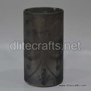 Dlite crafts Black Glass Candle Holder, Shape : Votive