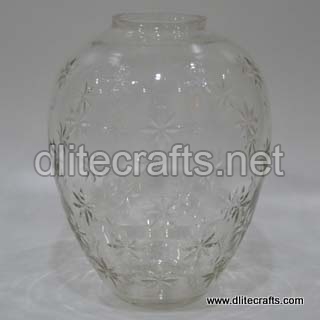 Dlite crafts Glass Clear Cut Flower Vase, for Decore Gifts Crafts, Size : 36.0X28.0