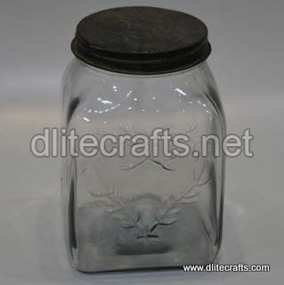 Glass Lid Press Jar, for Home Decor, Size : 24.0X15.0