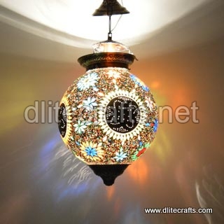 Glass Mosaic Color Hanging Lamp, Feature : Decoretive