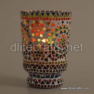 Dlite Crafts Hanging Glass Mosaic Votives, for Home Decor, Size : 19.0X13.0