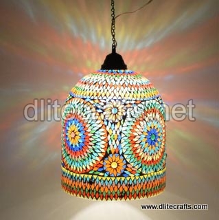 Glass Mosiac Hanging Lamp