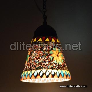 Dlite Carfts Glass Mosiac Hannging Lamp, Feature : Decoretive