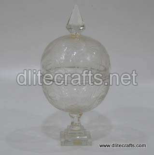 Glass Small Jar, for Home Decor, Dinner Table, Size : 30.0X15.0