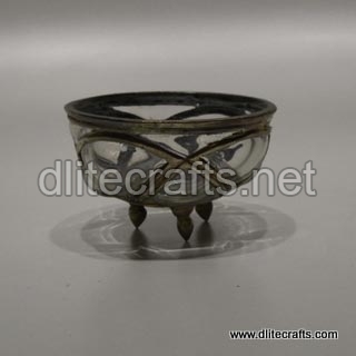 Glass With Metal Bowl