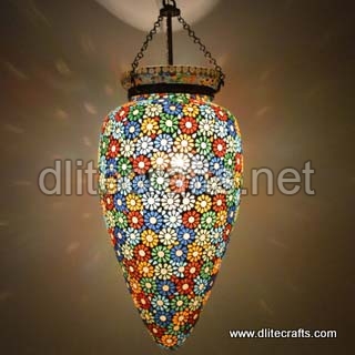 Dlite Carfts Mosaic Color Glass Hanging, Feature : Decoretive