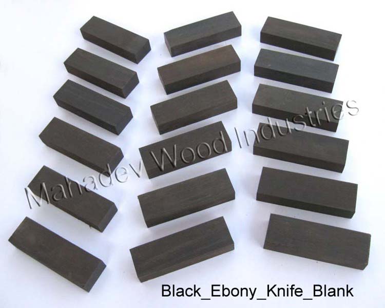 Black and White Ebony Knife Blank