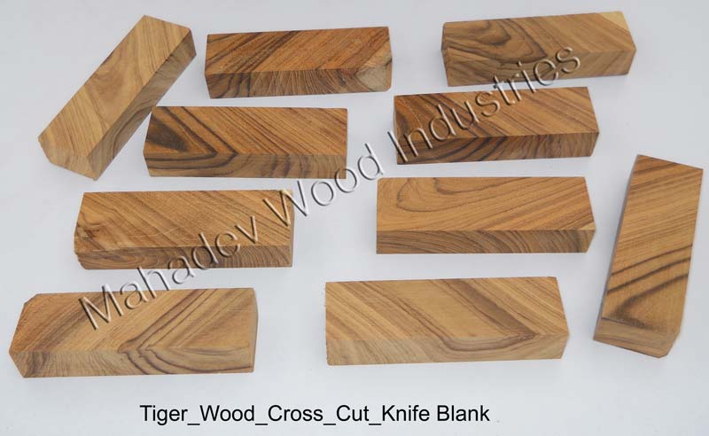 Tiger Wood Cross Cut Knife Blank