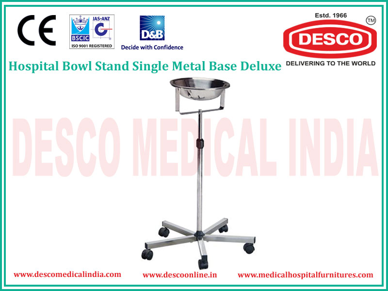 HOSPITAL BOWL STAND SINGLE METAL BASE DELUXE