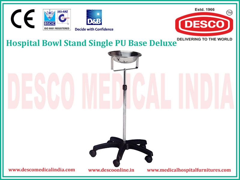 HOSPITAL BOWL STAND SINGLE PU BASE DELUXE