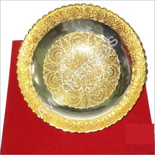 Polished Gold Plated Serving Tray, for Gifting, Feature : Attractive Pattern, Fine Finished, Hard Structure