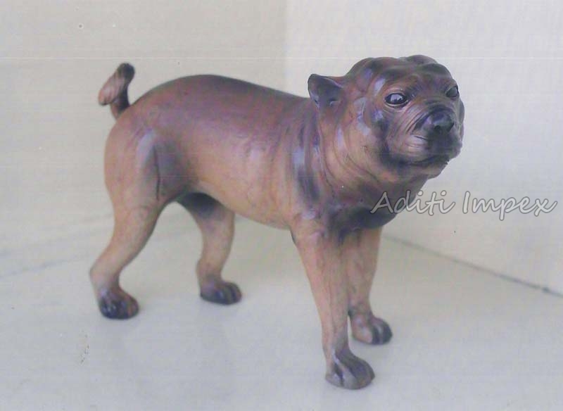 Handicraft Leather Boxer Dog Sculpture, for Garden, Gifting, Home, Office, Style : Antique